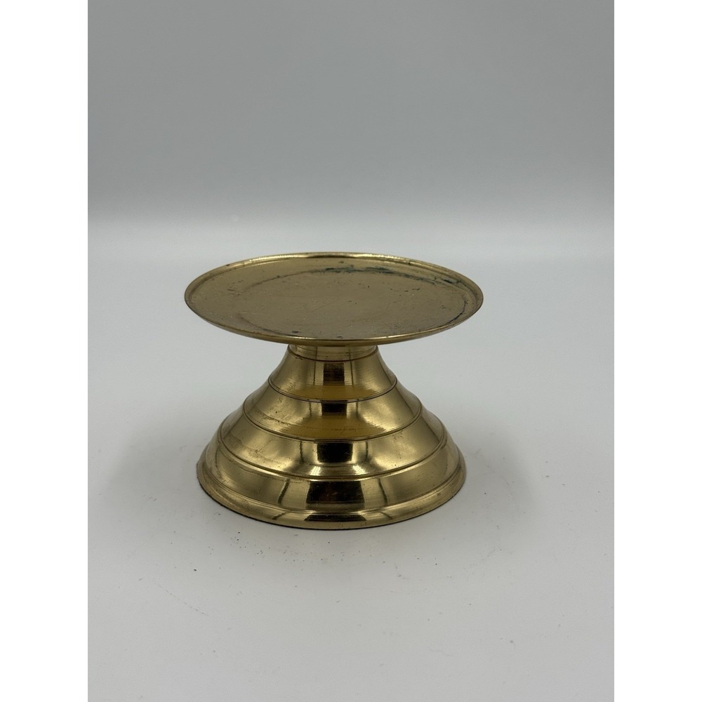 Gold Tone Pillar Candle Holder